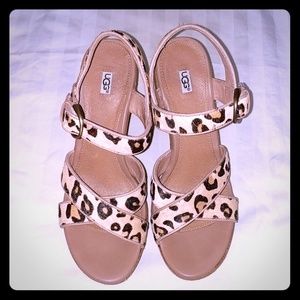 UGG  leopard print wedges
